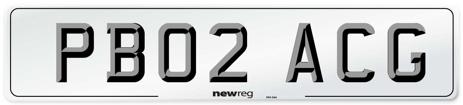 PB02 ACG Number Plate from New Reg